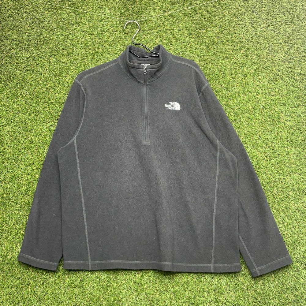 The North Face Fleece Pullover Mens XL Gray Quarter Zip 1/4 Hiking Outdoors
